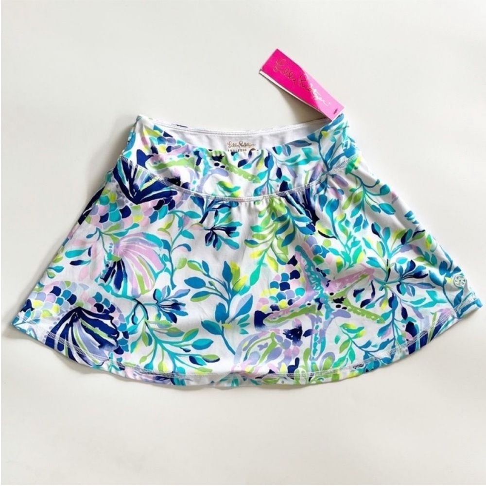 Nwt Lilly Pulitzer Aila Luxletic Skort Shell Beach Resort White Xs